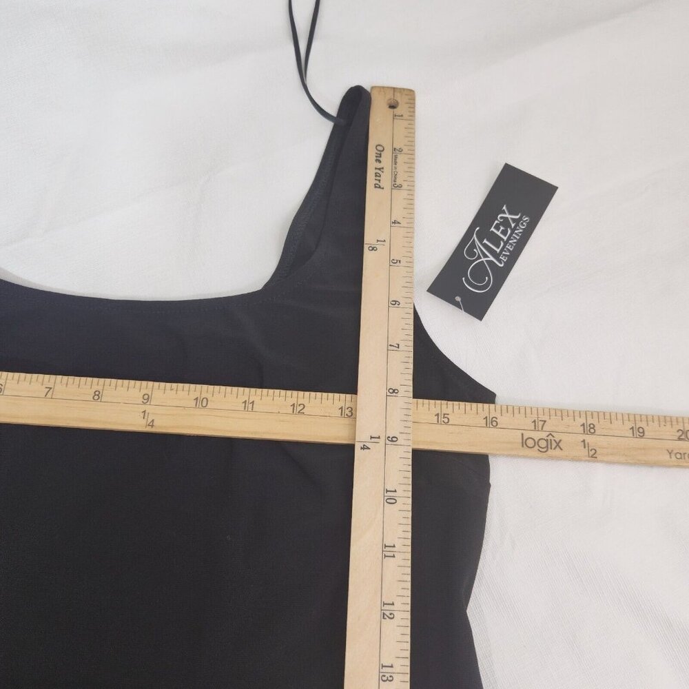Alex Evenings Women Black Top Twinset Embroidered 3/4 Sleeve Mock Neck Size S 10 - Picture 16 of 16
